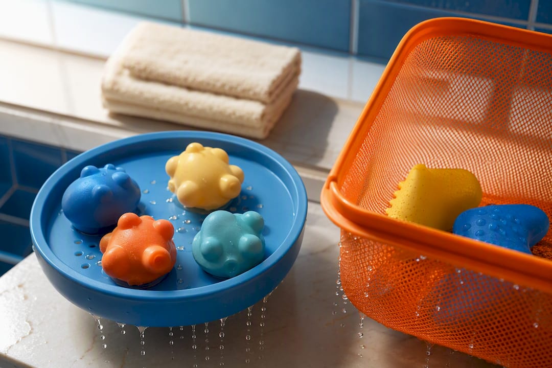 Cut Bath Toy Mold: Drain, Dry, and Rotate 4 Toys Weekly for Parents - The Happy Baby Store