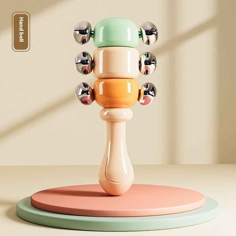 Wooden baby rattle toy set with natural materials for safe play